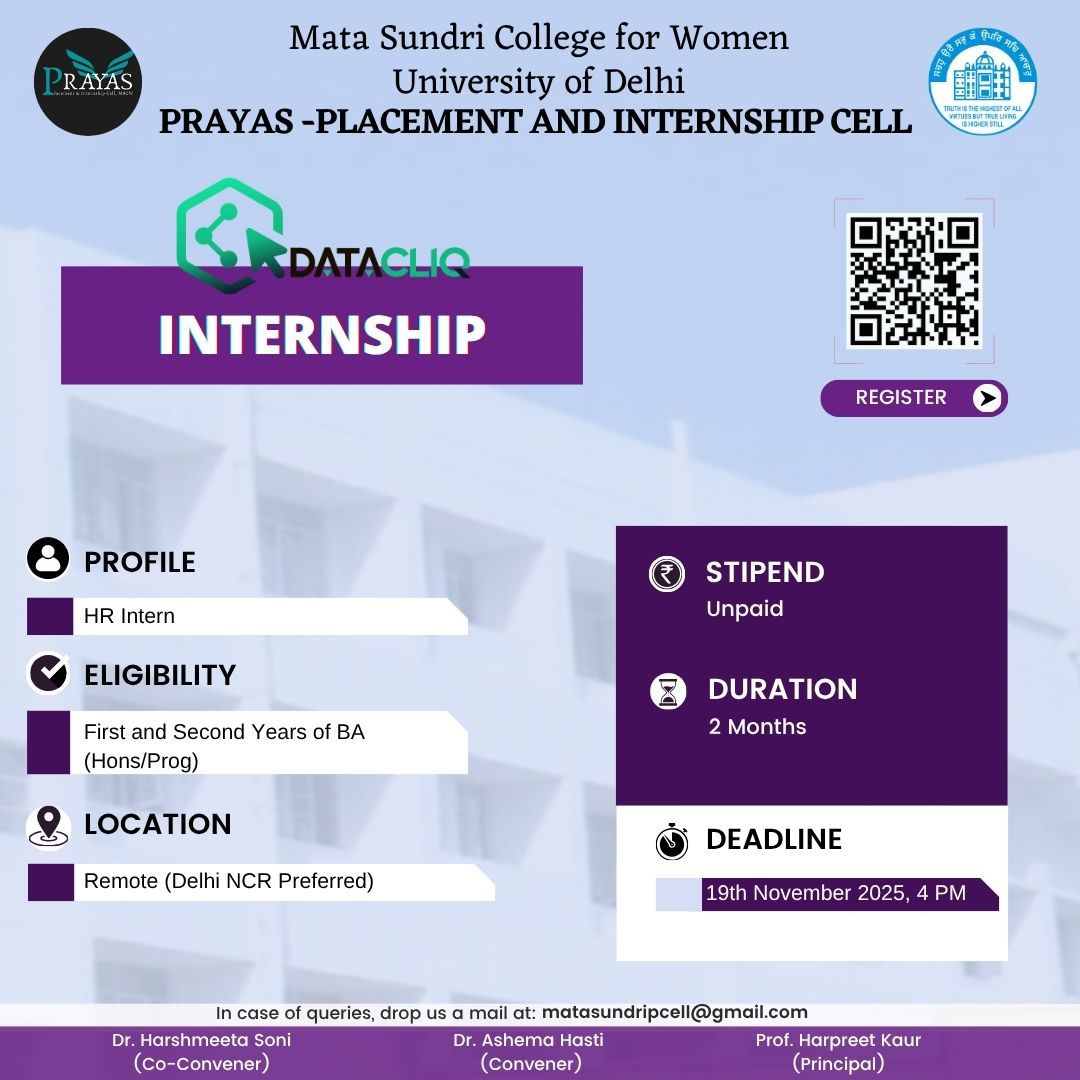 PRAYAS Internship Opportunity with DataCliq