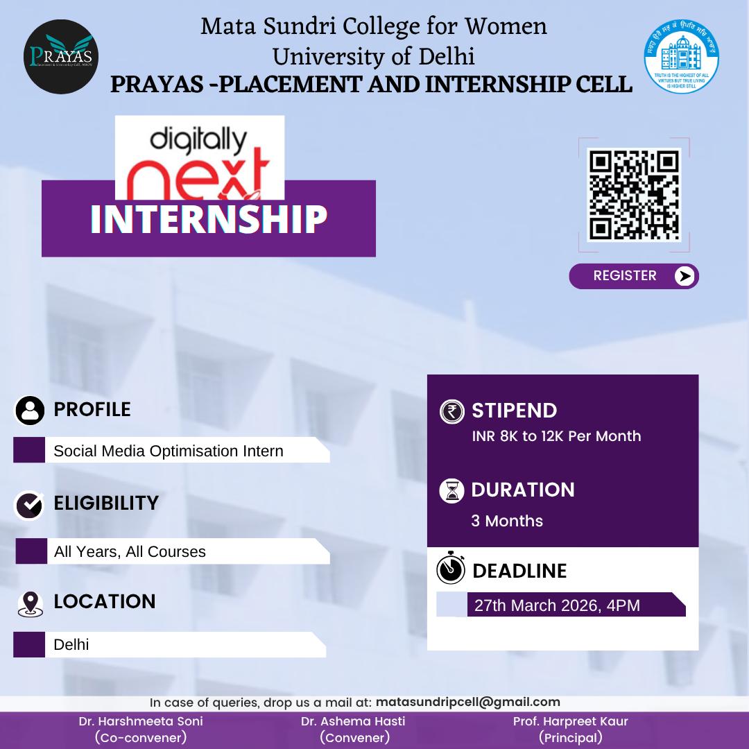 PRAYAS Internship Opportunity with Digitally Next