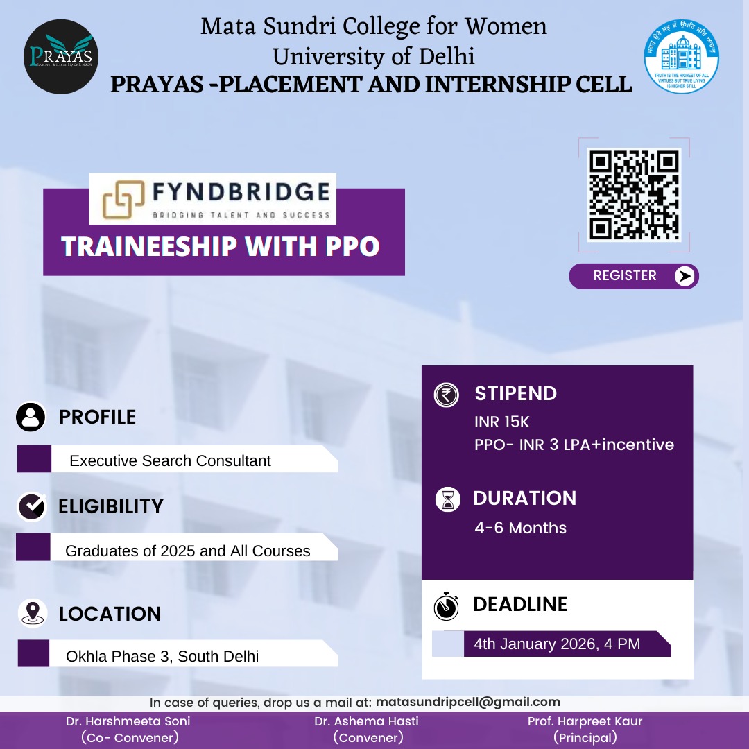 PRAYAS Traineeship Opportunity with FyndBridge