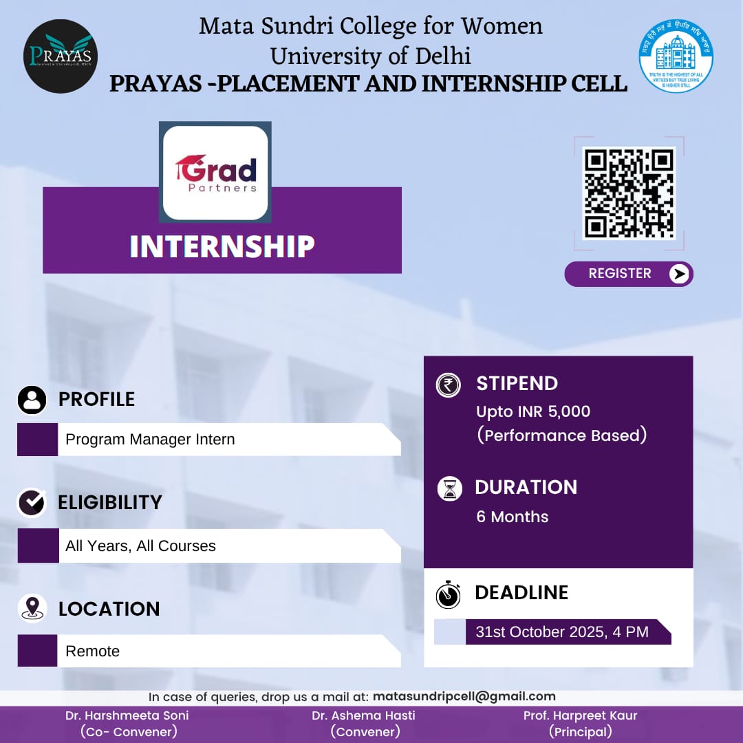 PRAYAS Internship Opportunity with Grad Partners