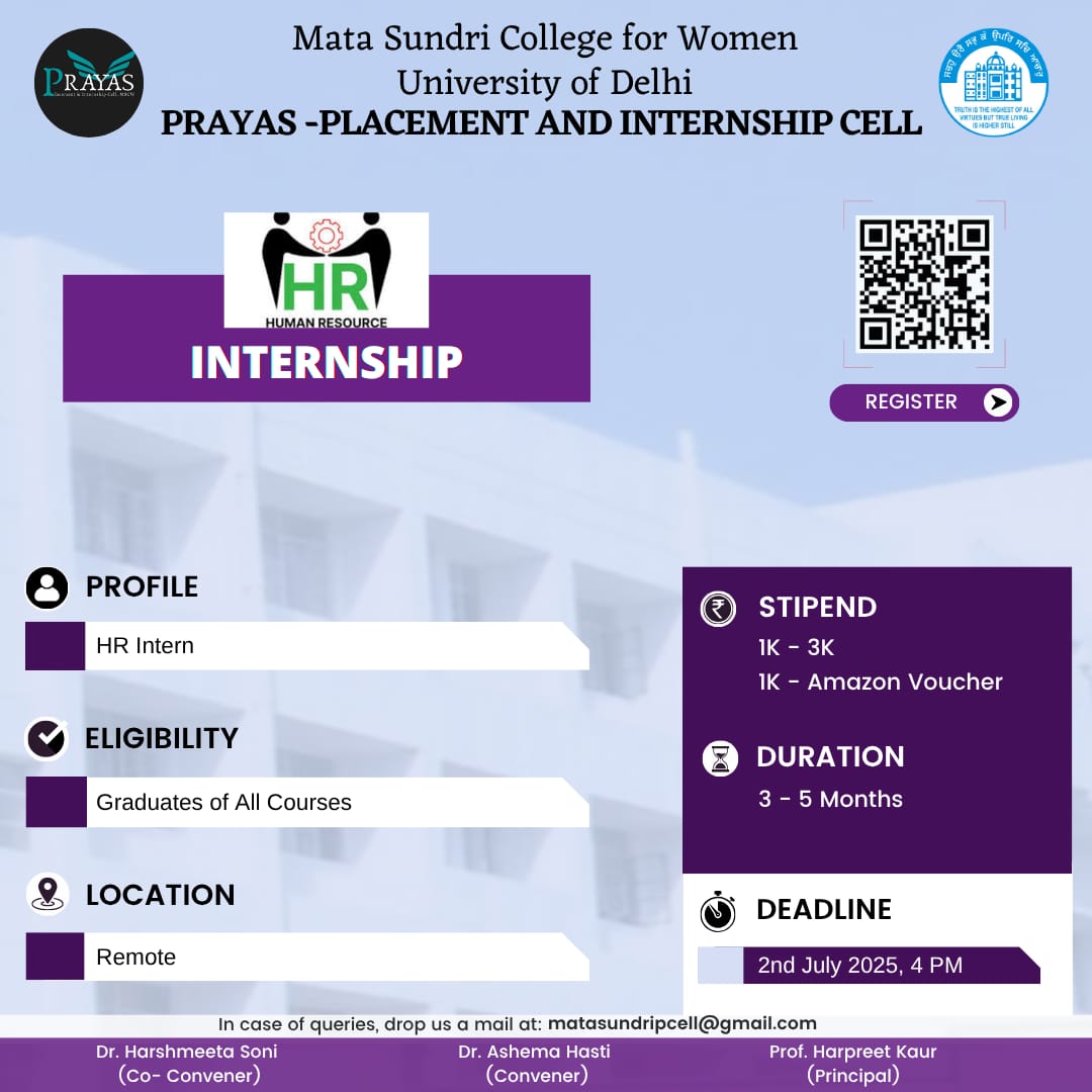 PRAYAS Internship Opportunity in Human Resources