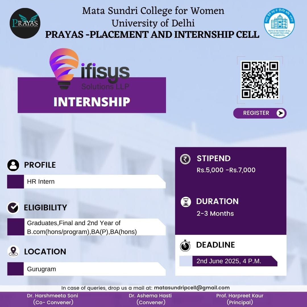 PRAYAS Internship Opportunity with Ifisus Solutions LLP