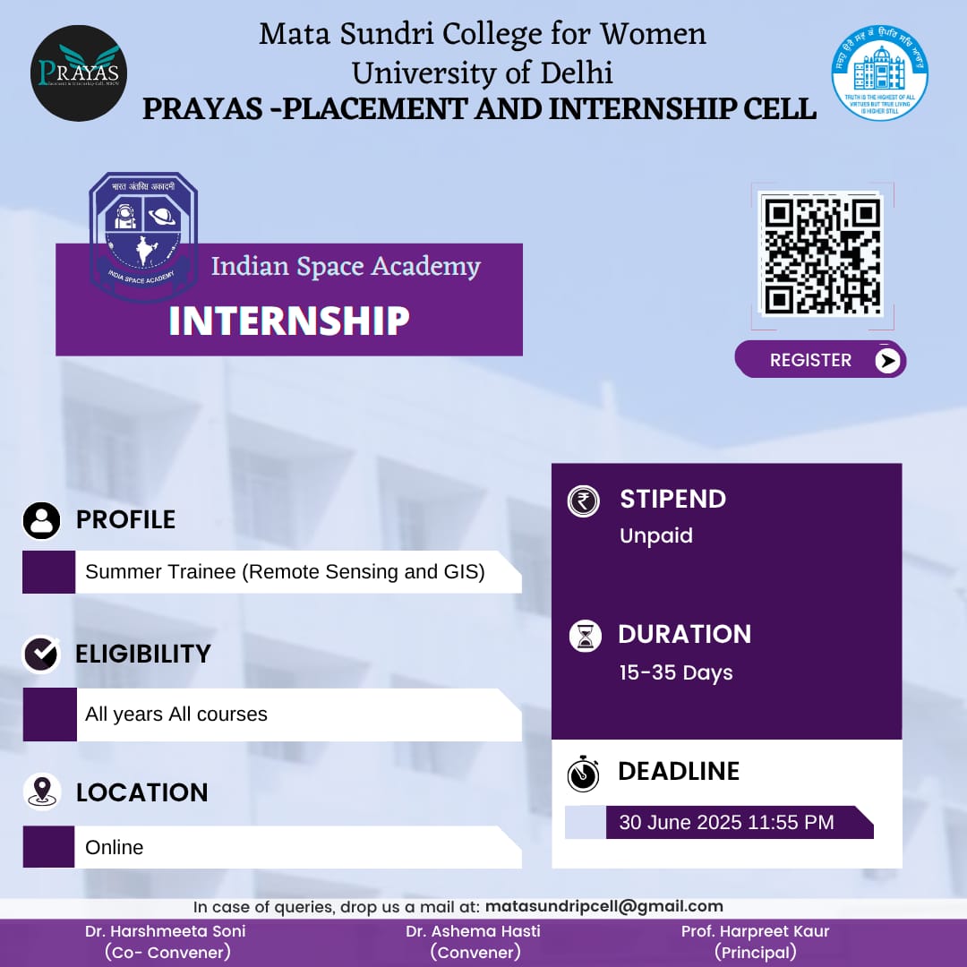 PRAYAS Internship Opportunity with Indian Space Academy