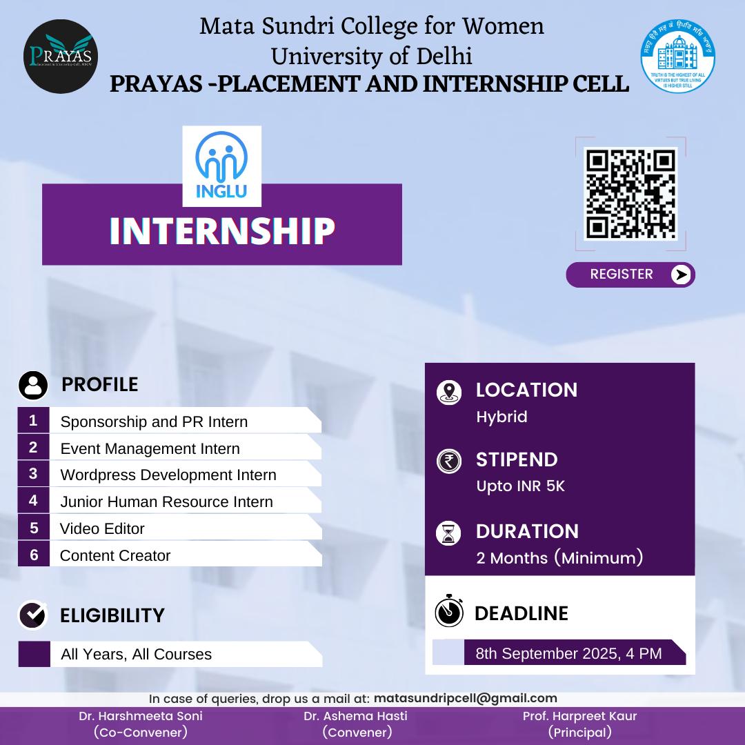 PRAYAS Internship Opportunity with INGLU