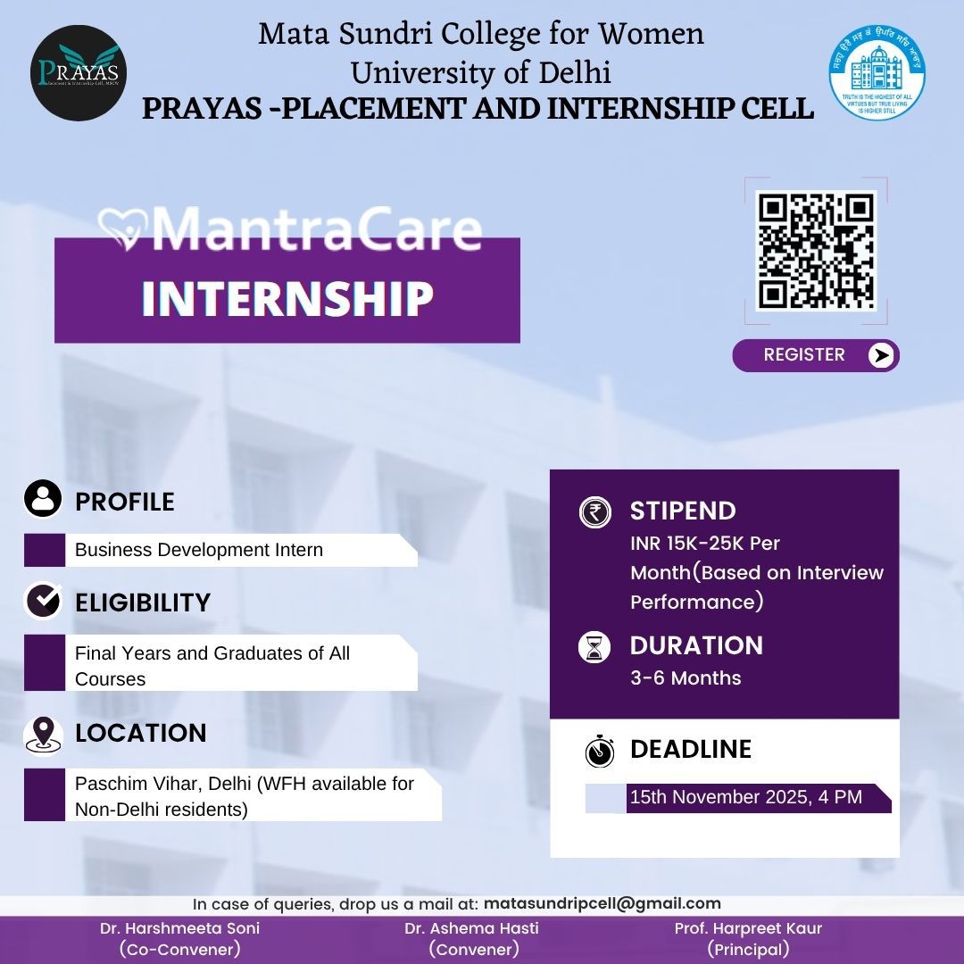 PRAYAS Internship Opportunity with MantraCare
