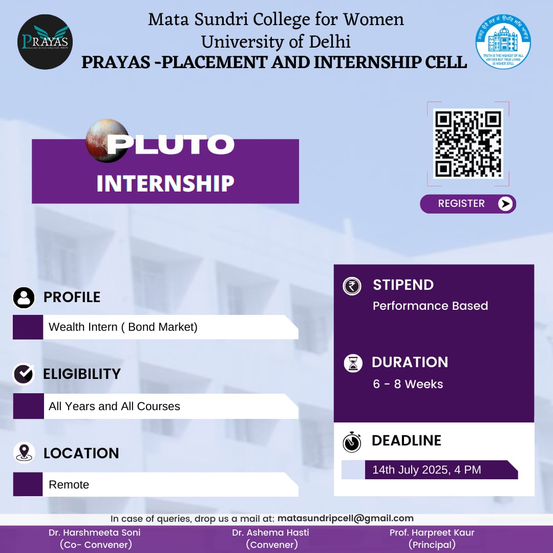 PRAYAS Internship Opportunity with Pluto
