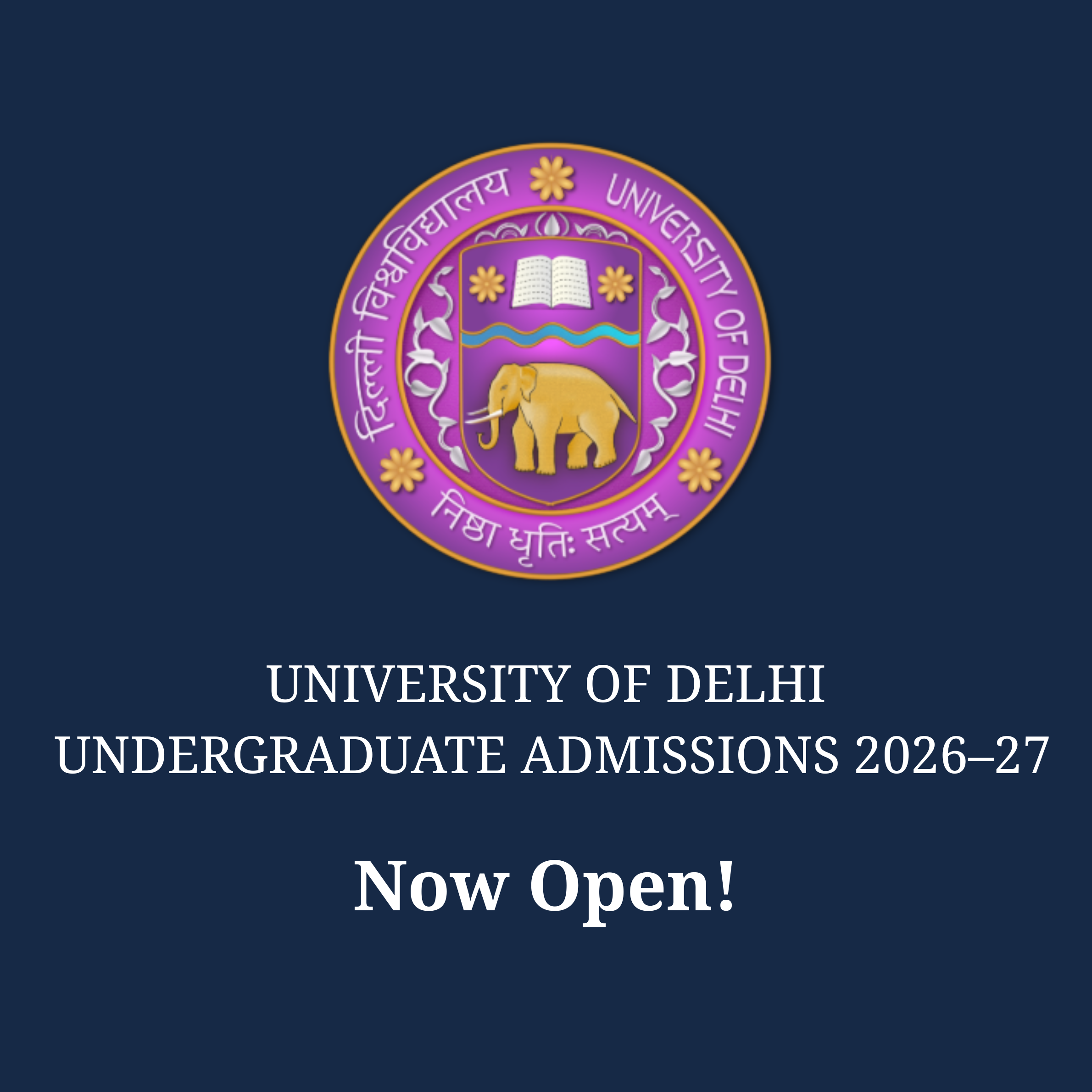 Undergraduate Admissions 2026–27 Now Open