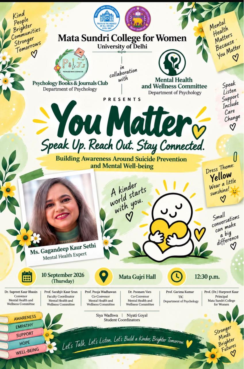 Building Awareness around suicide prevention & mental health and well-being
